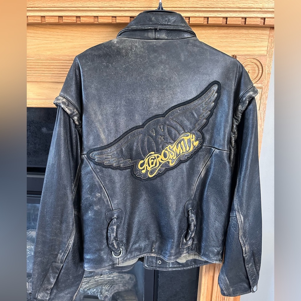 Vintage Aerosmith Leather Jacket Size Medium *RARE*